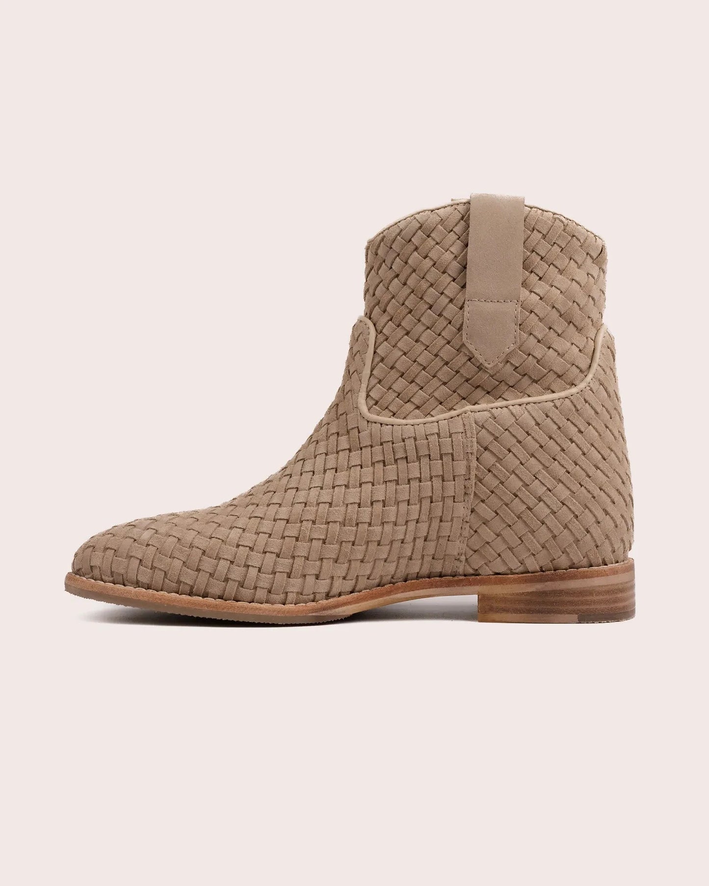 5PM Noelle Beige Woven Suede Inside Wedge Boot