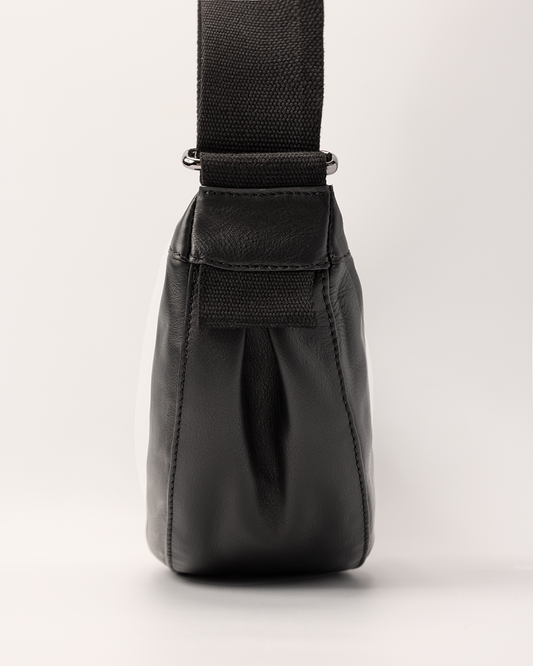 5PM Lily Schwarze rundliche Schultertasche