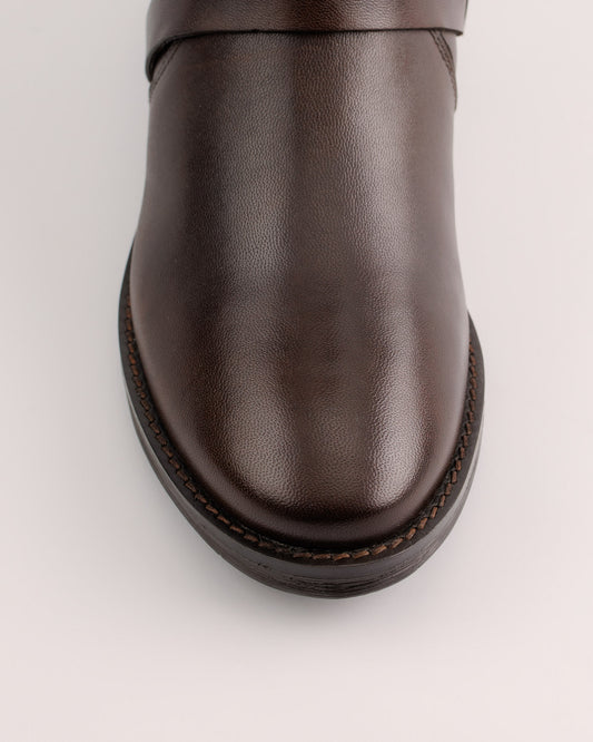 Babila dark brown leather riding boot women | Classic & stylish