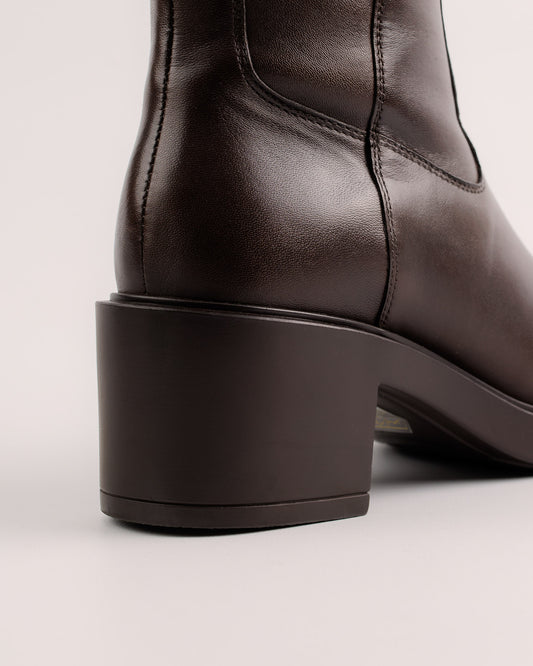 Rachel dark brown leather boot women | Modern & stylish