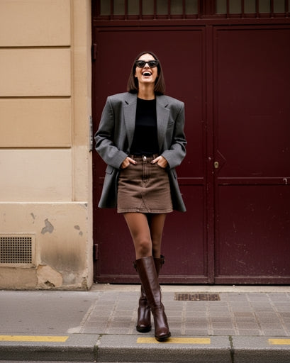 Rachel Dark Brown Leather High Knee Boot