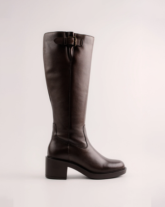 Rachel High dunkelbraune Lederstiefel