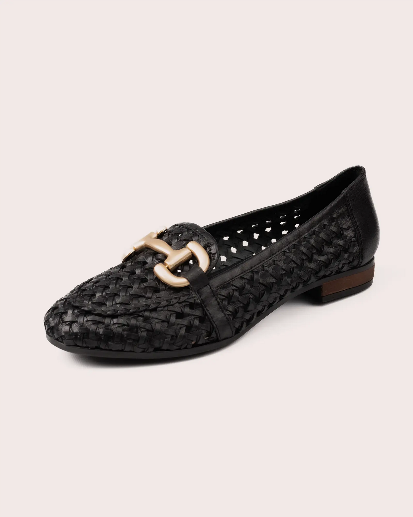 Matera Sassi in black leather loafer side view