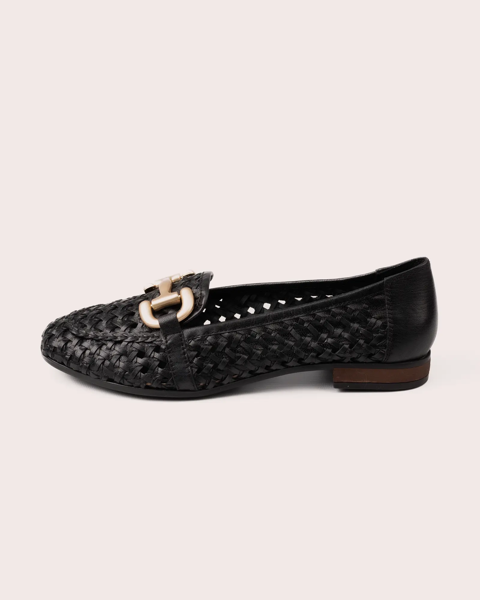 Matera Sassi in black leather loafer side view