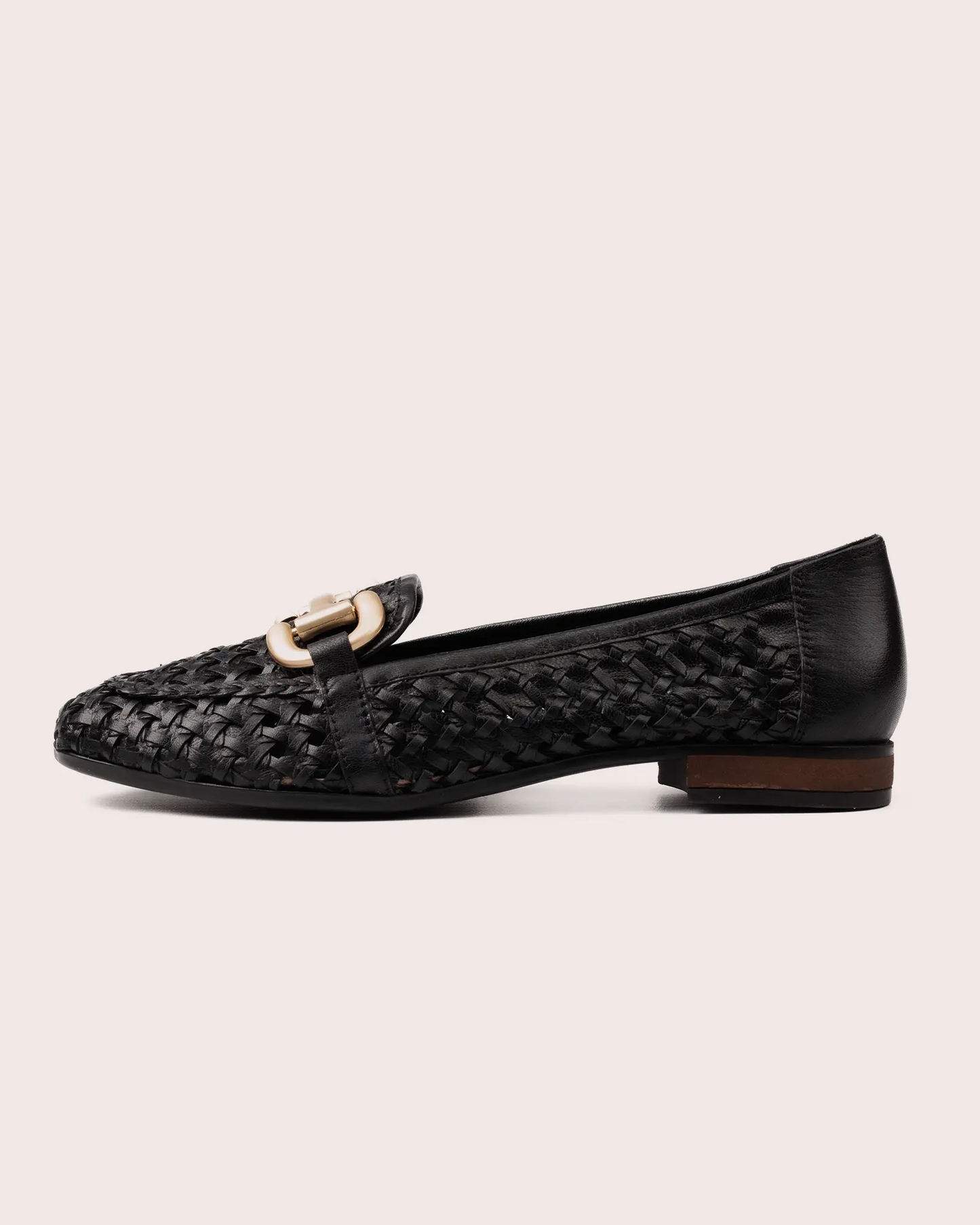 Matera Sassi in black leather loafer side view