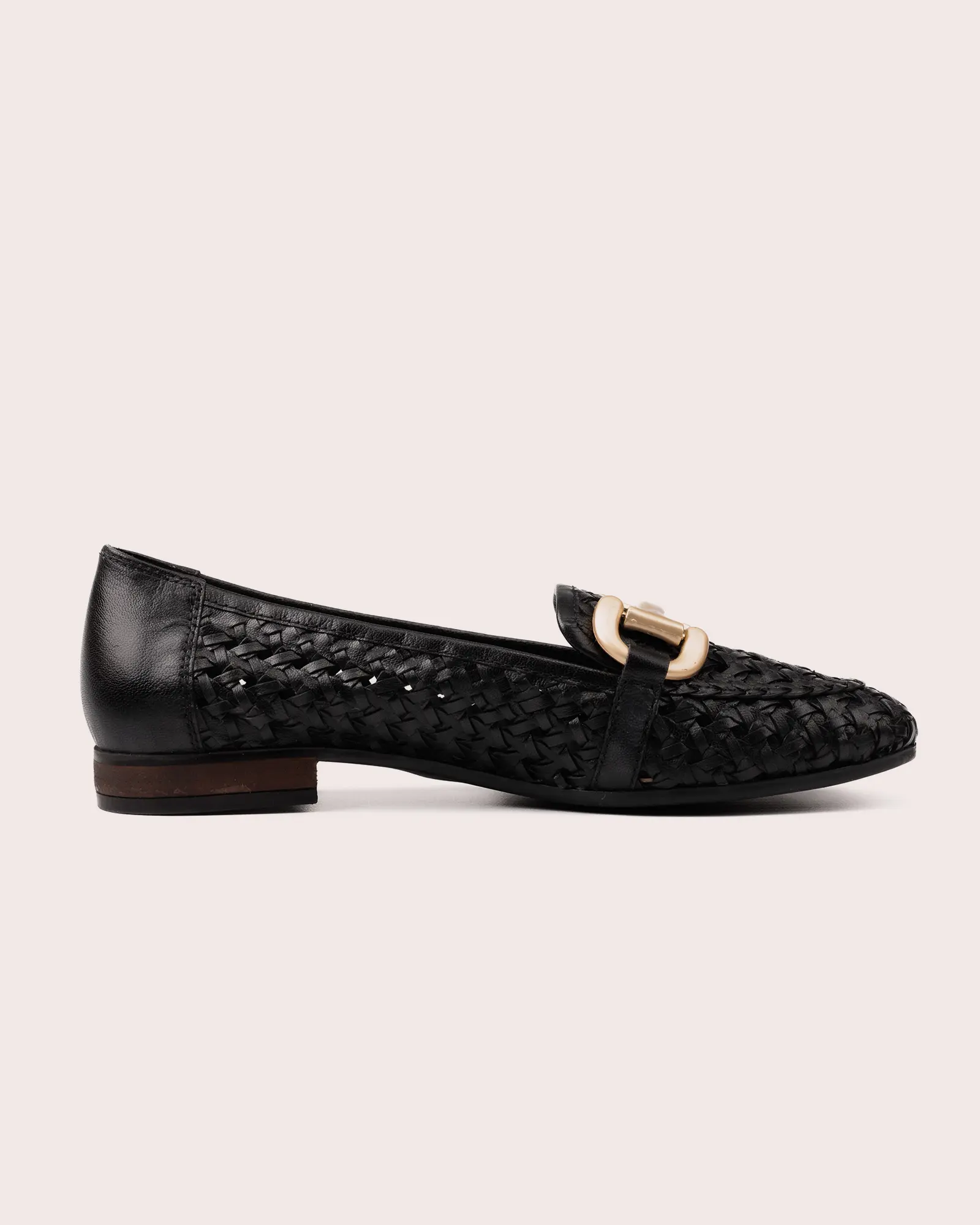 Matera Sassi in black leather loafer side view