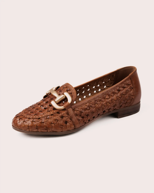 Matera Sassi in Cognac leather loafer side view