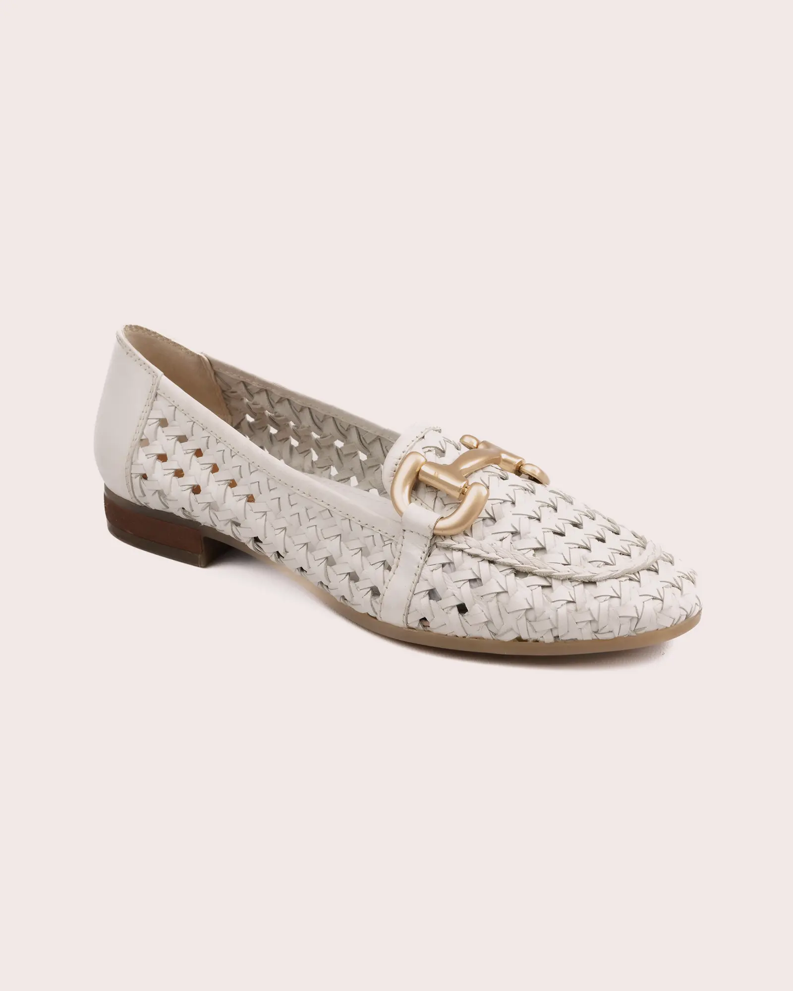 Matera Sassi in white leather loafer side view