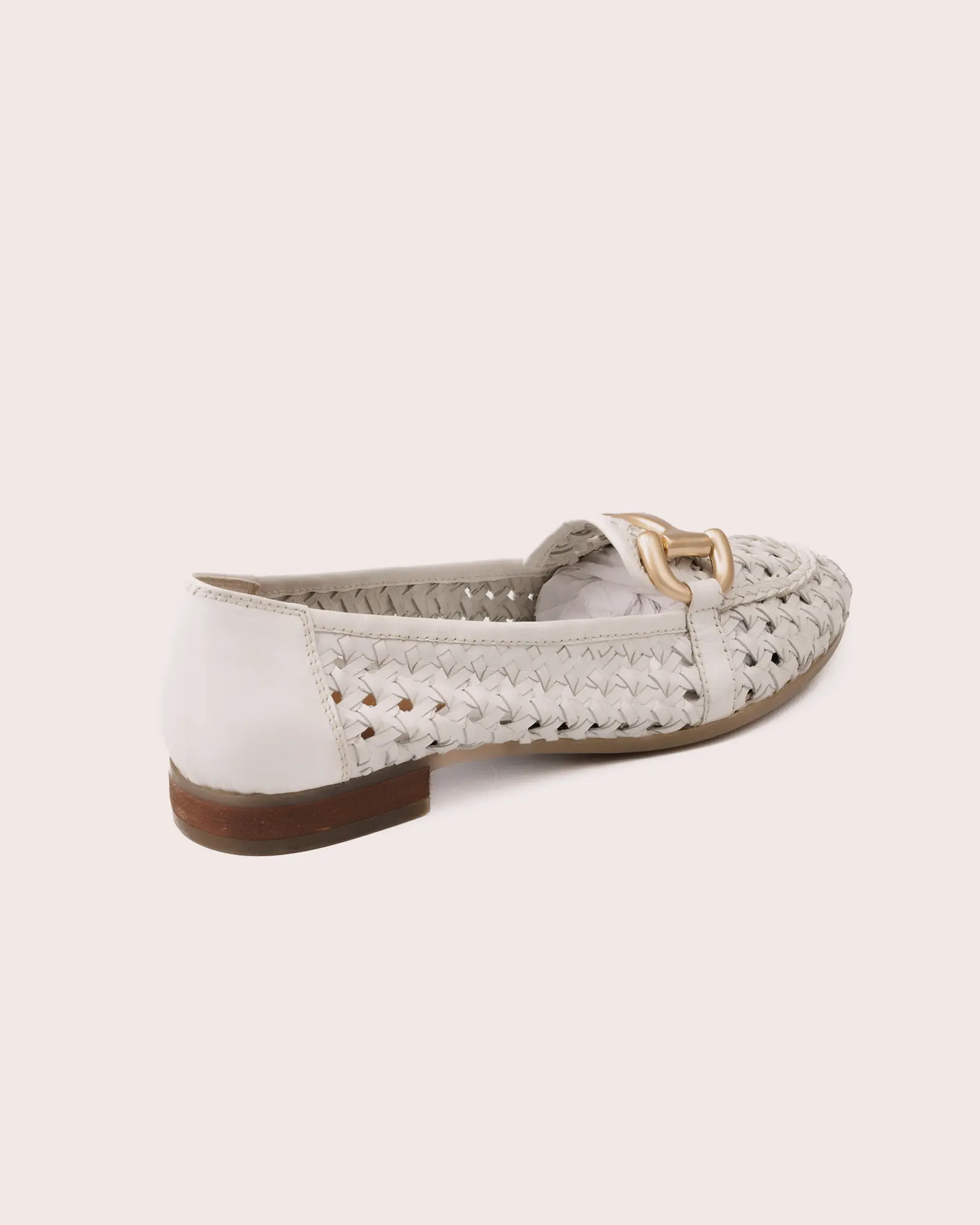 Matera Sassi in white leather loafer side view
