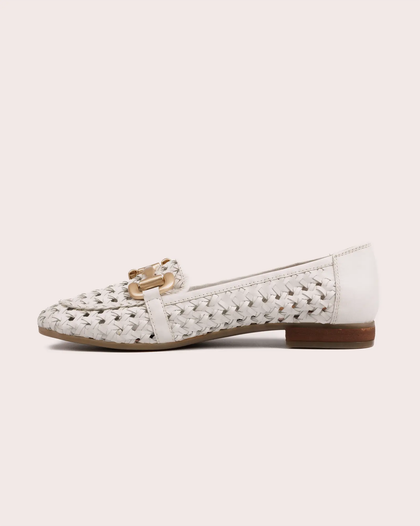Matera Sassi in white leather loafer side view