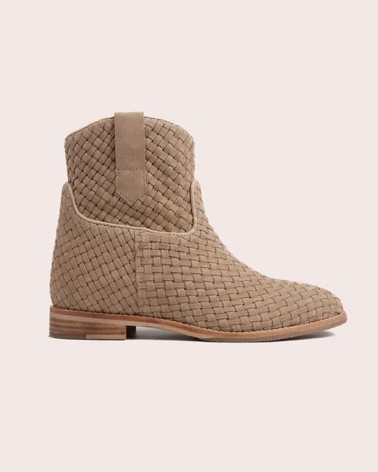 5PM Noelle Beige Woven Suede Inside Wedge Boot