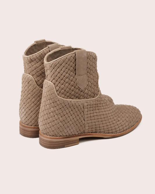 5PM Noelle Beige Woven Suede Inside Wedge Boot