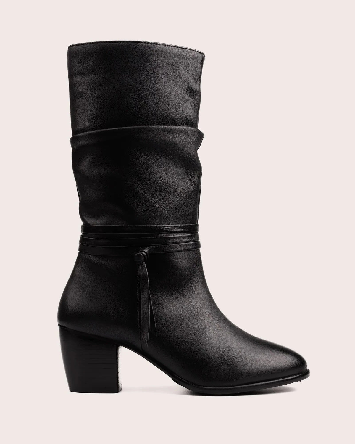 Veneto San Marco Black Leather Slouchy Boot