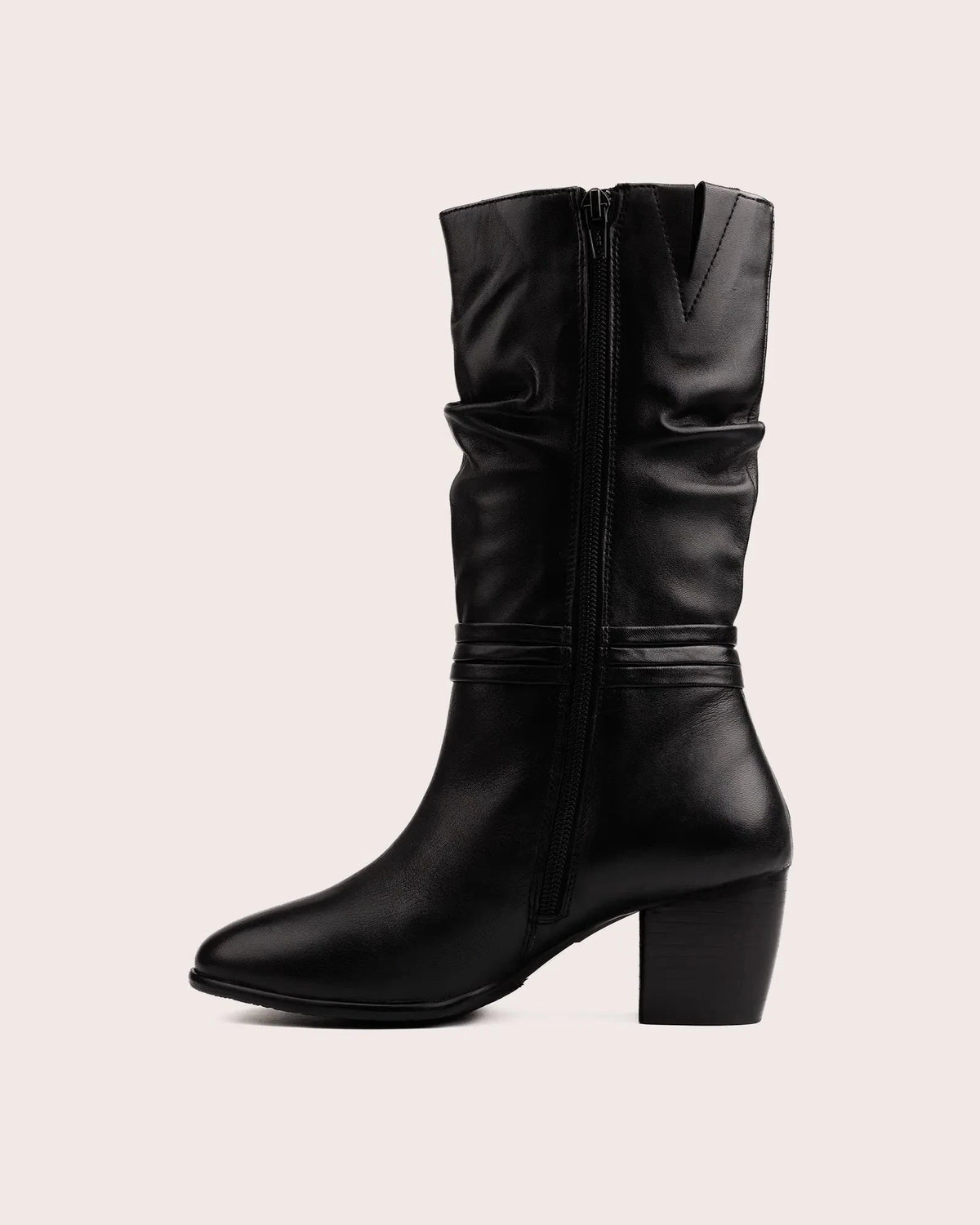 Veneto San Marco Black Leather Slouchy Boot