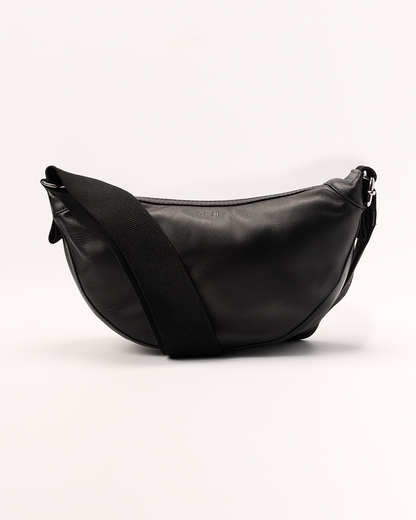 5PM Sac Lily Sac à bandoulière rond en cuir noir