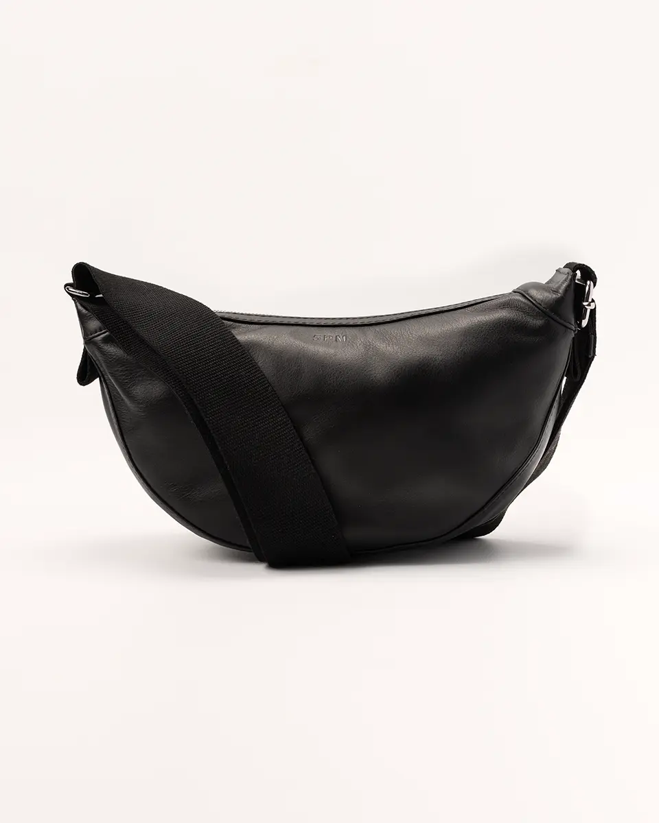Black Leather Crossbody Bag Lily