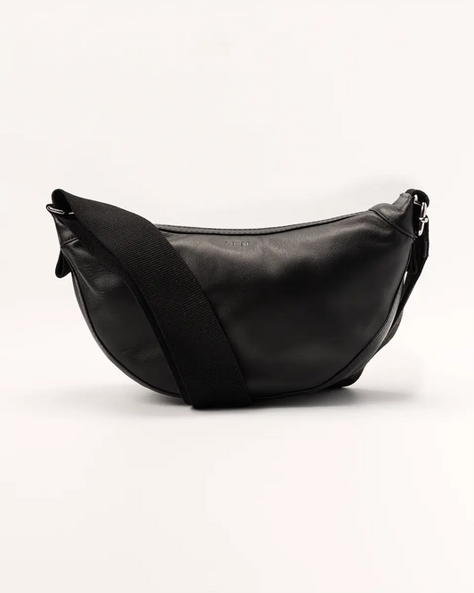 Black Leather Crossbody Bag Lily