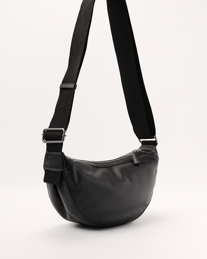5PM Sac Lily Sac à bandoulière rond en cuir noir
