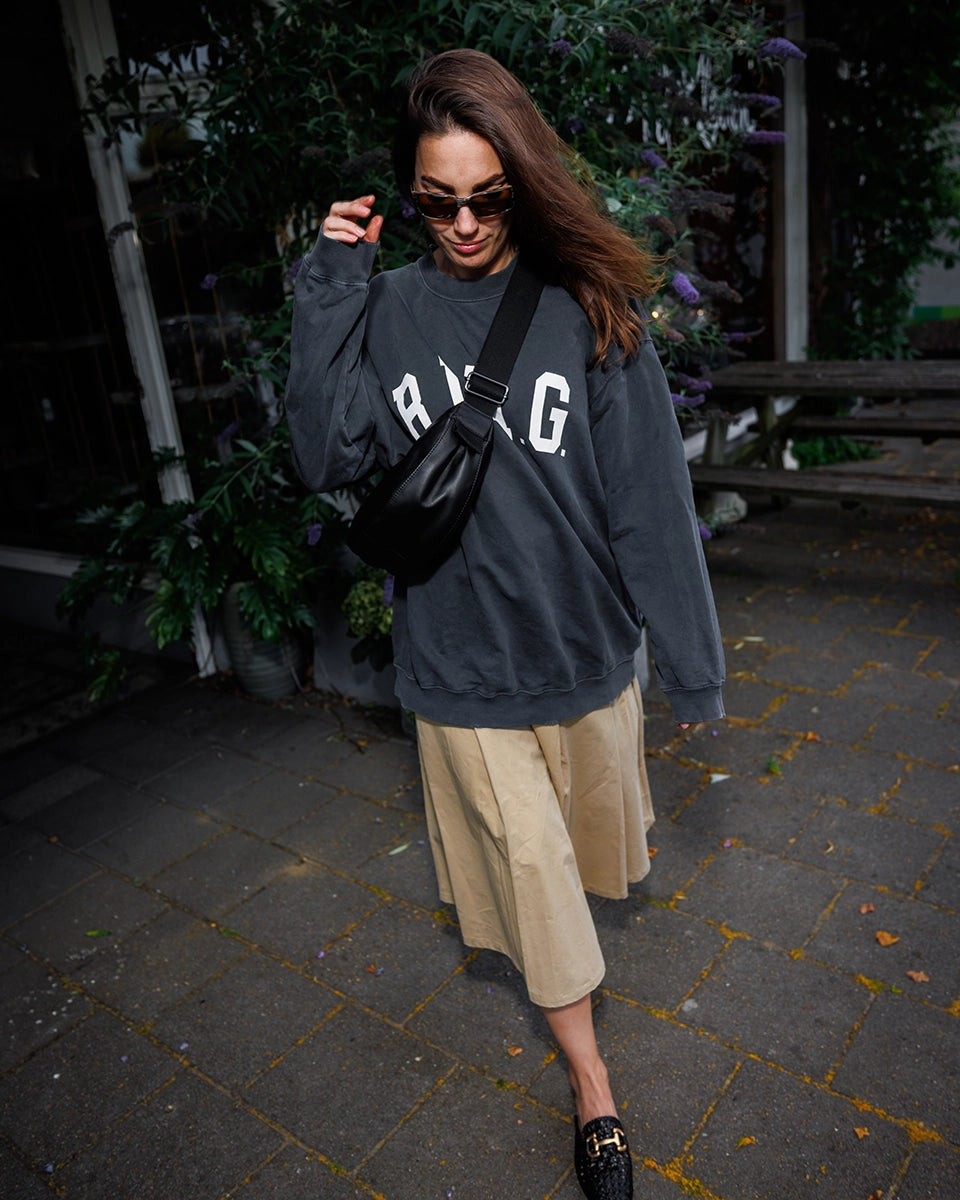 Lily Black Rounded Shoulder Bag