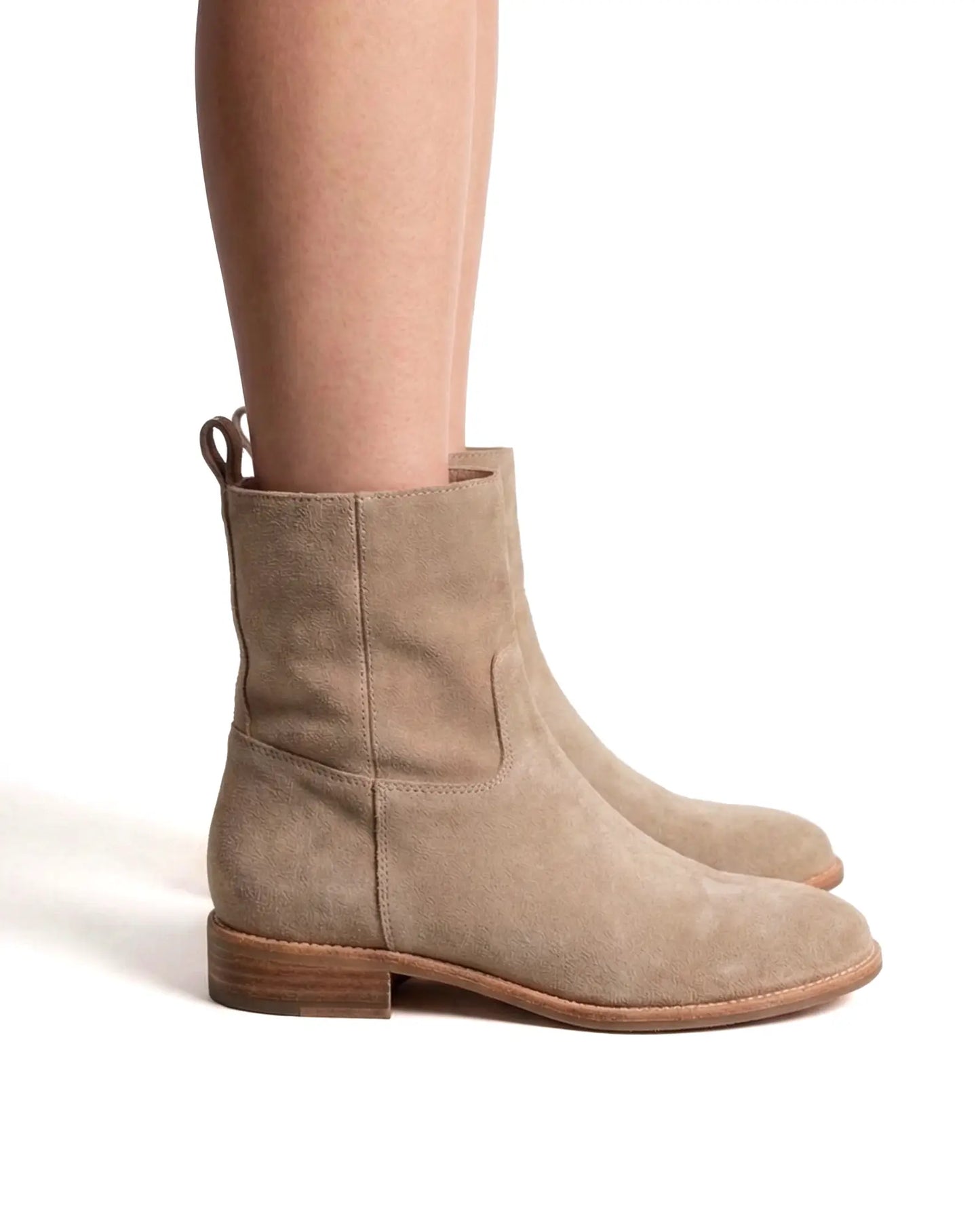 5PM Naomi Beige Wildleder Stiefel met Keilabsatz