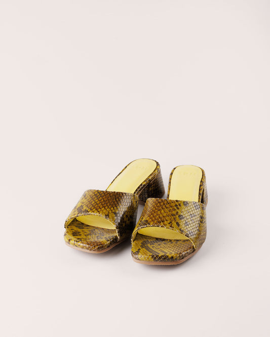 Sandal - Bologna Barca in Green Yellow - 5PM Footwear - Front Pair