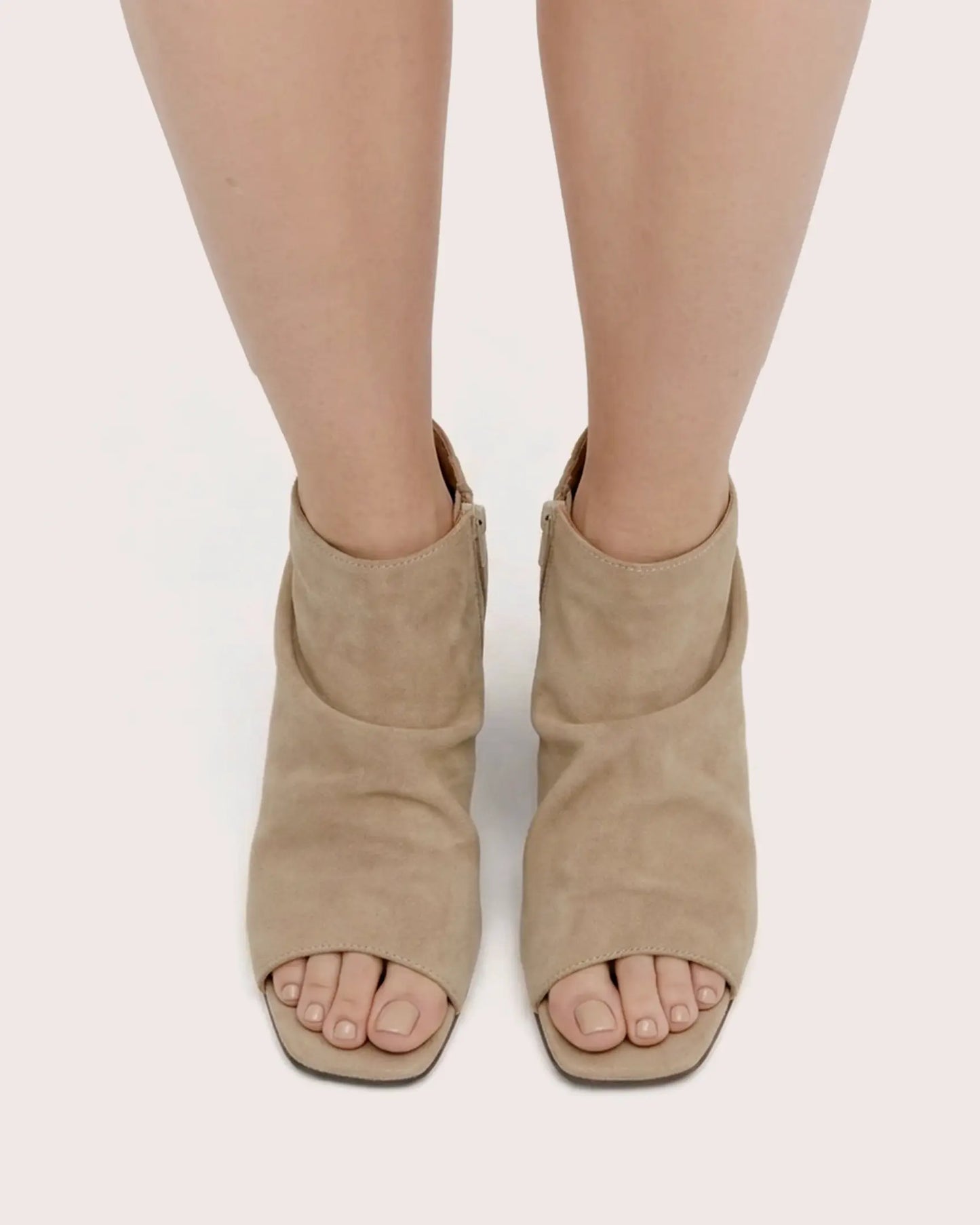 5PM Daphne Beige Suede Open Toe Sandal