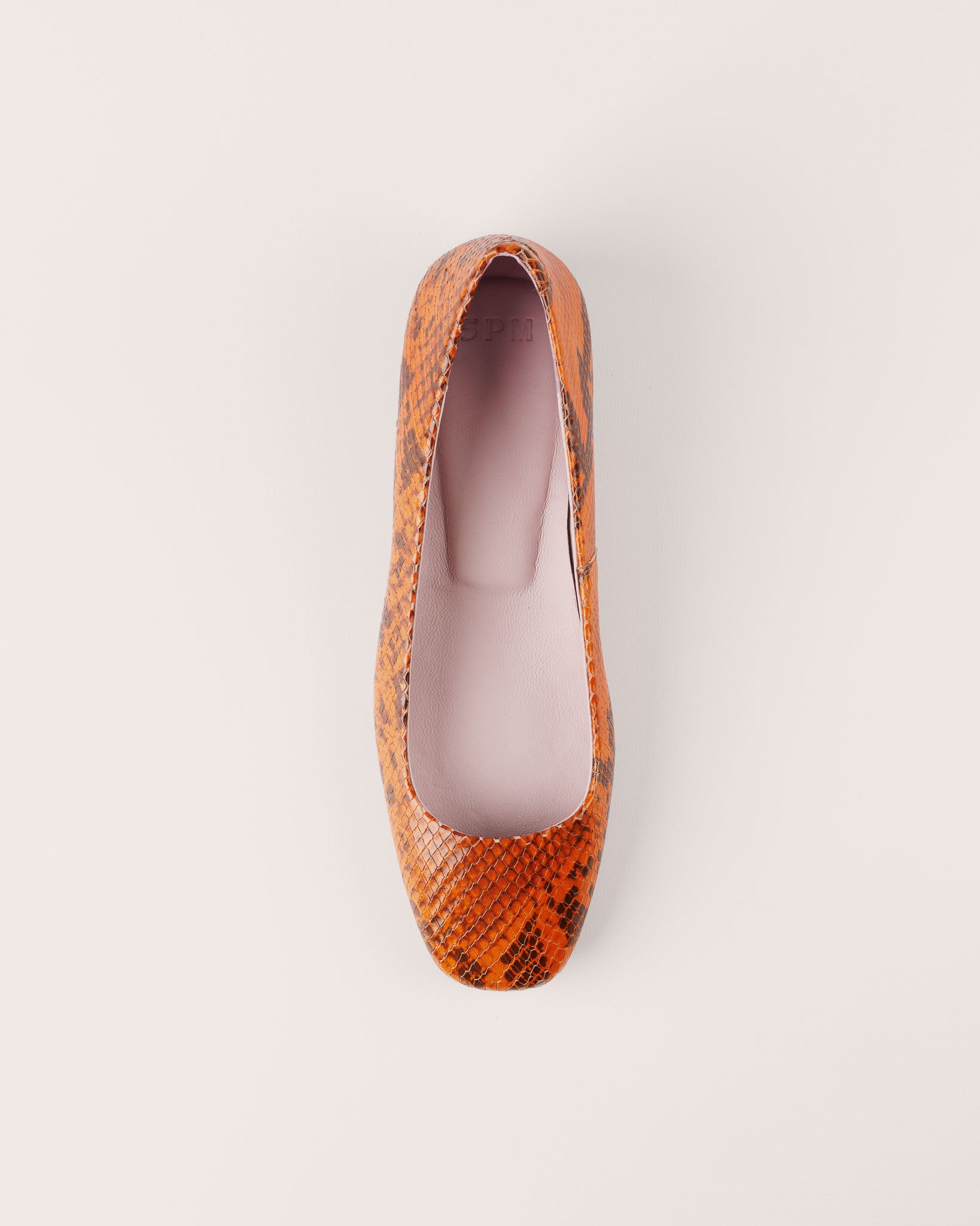 Ballet Flat - Florenze Novoli in Orange Snake Leather - 5PM Footwear - Top 