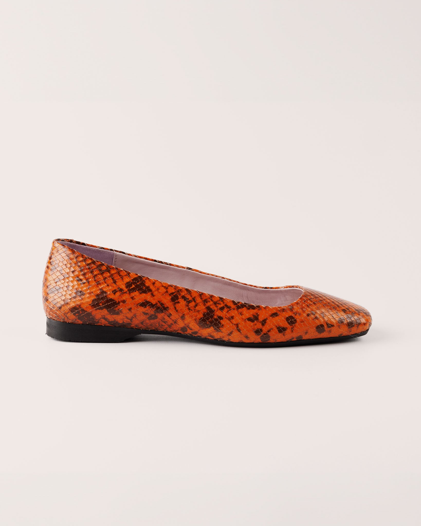 Ballet Flat - Florenze Novoli in Orange Snake Leather - 5PM Footwear - Front