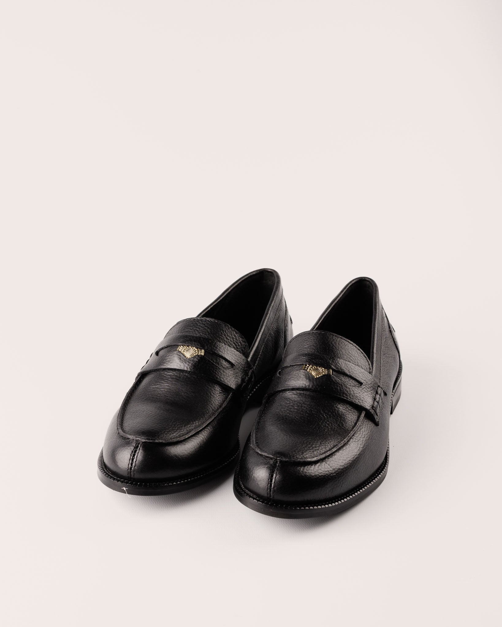 Penny Loafer - Genua Carmine in Black Leather - 5PM Footwear - Font Pair