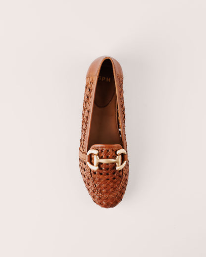 Loafer - Matera Sassi in Cognac Woven Leather - 5PM Footwear - Top 