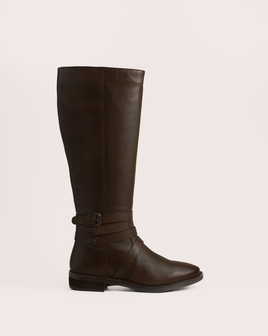 Babila dark brown leather riding boot women | Classic & stylish