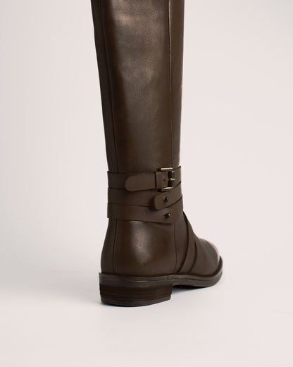 Babila leather riding boots dark brown women | Elegant & durable side