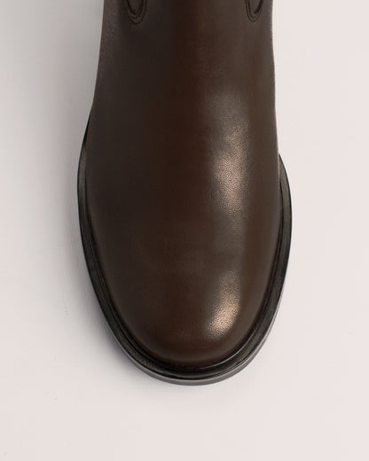 Rachel Dark Brown Leather High Knee Boot