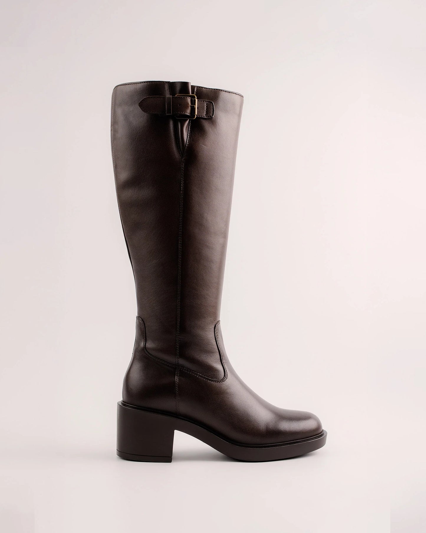 Rachel High Donkerbruine Leren Knielaars 