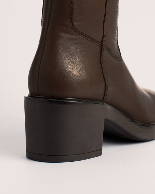 Rachel High bottes cuir marron foncé